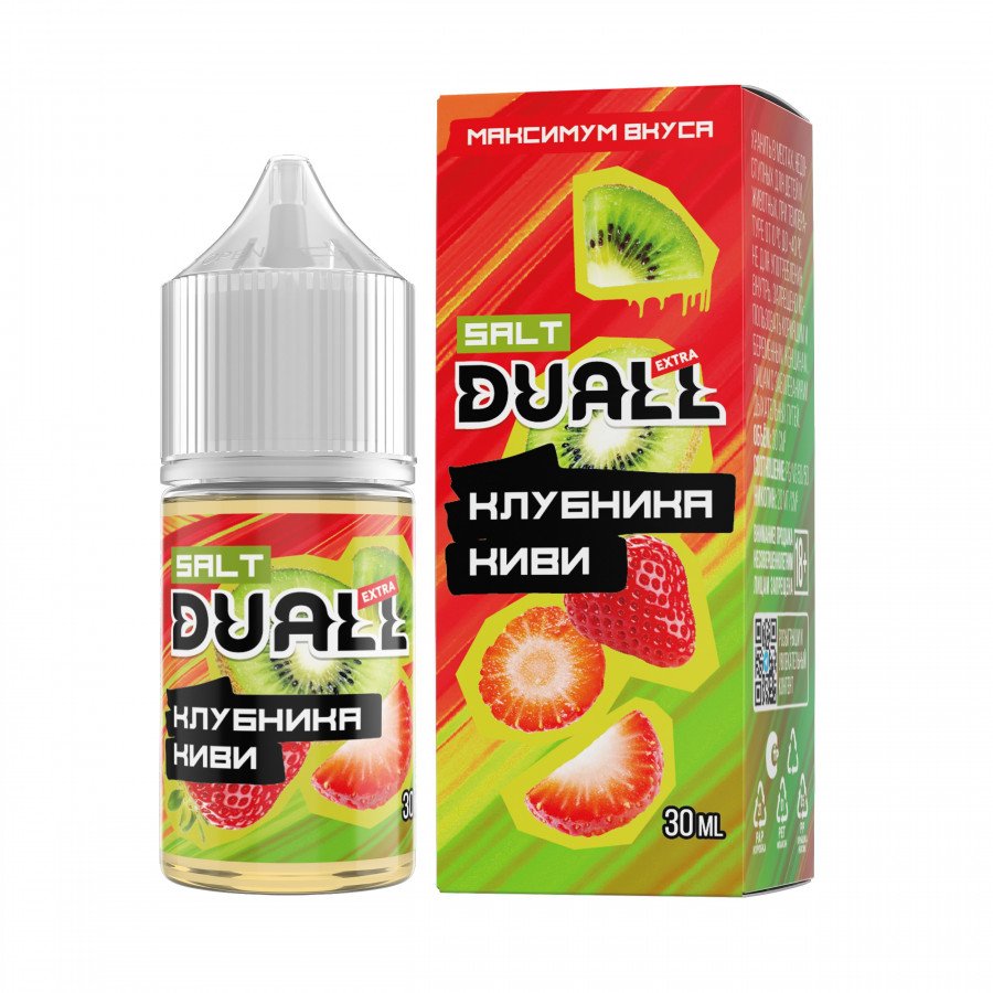 Фото и внешний вид — Жидкость DUALL EXTRA SALT - Клубника Киви 30мл strong