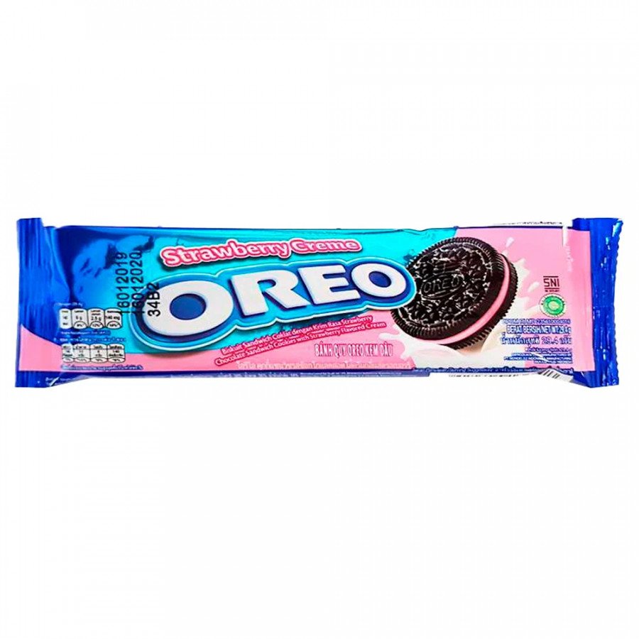 Фото и внешний вид — Печенье Oreo Strawberry Cream 35гр (12шт/уп)