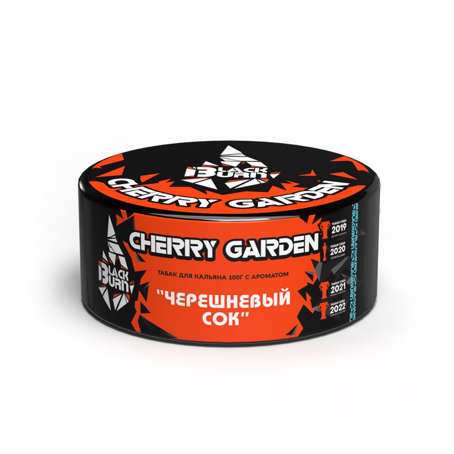Фото и внешний вид — Табак для кальяна BURN BLACK 100гр - Cherry Garden (Черешневый шок)