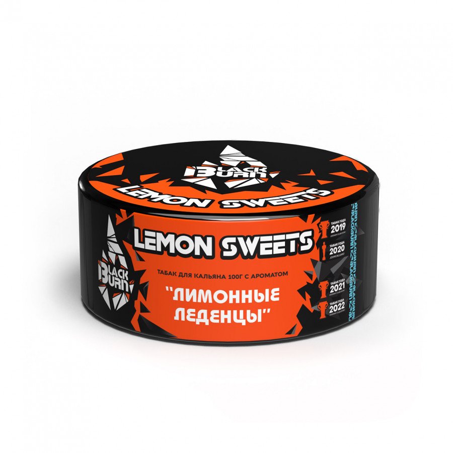 Фото и внешний вид — Табак для кальяна BURN BLACK 100гр - Lemon Sweets (Лимонные леденцы)