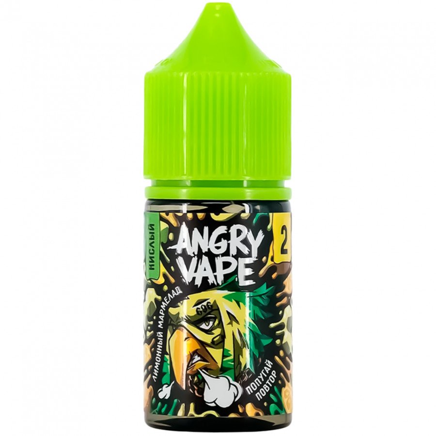 Фото и внешний вид — Жидкость ANGRY VAPE SALT - Попугай Повтор (Лимонный Мармелад) 30мл 20мг