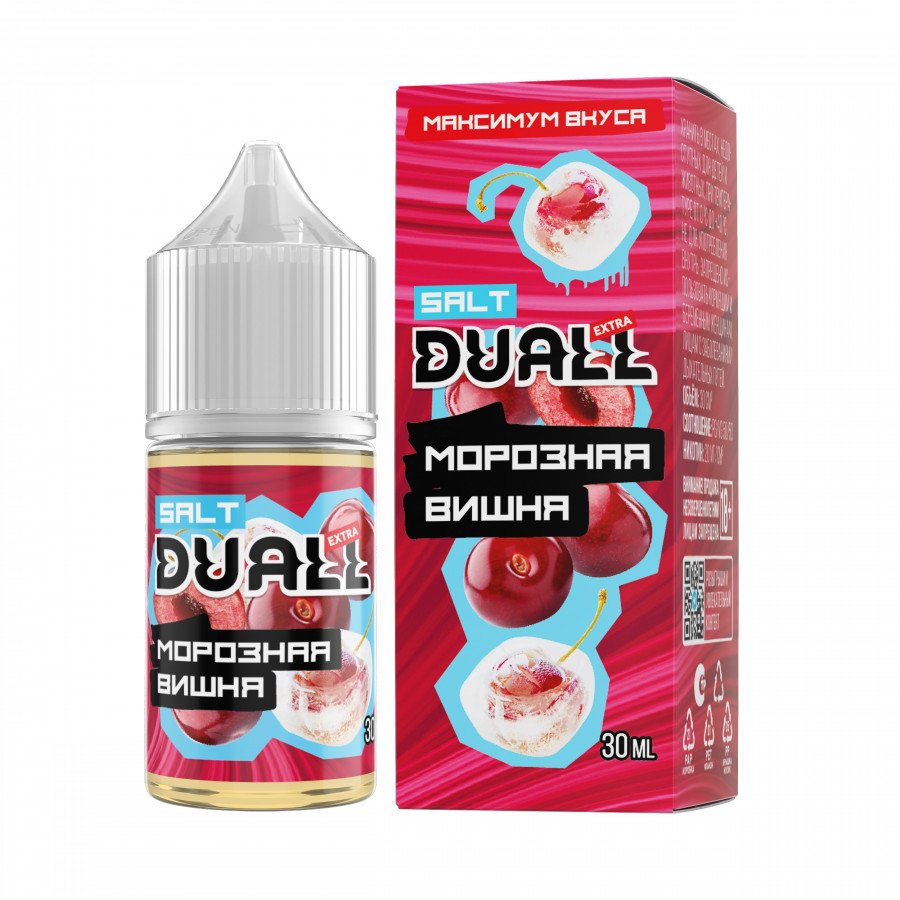 Фото и внешний вид — Жидкость DUALL EXTRA SALT - Морозная Вишня 30мл 20мг