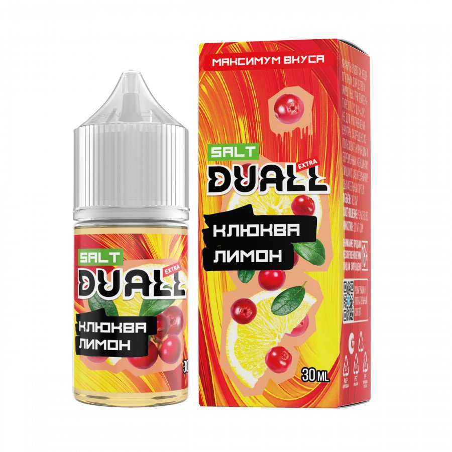 Фото и внешний вид — Жидкость DUALL EXTRA SALT - Клюква Лимон 30мл strong