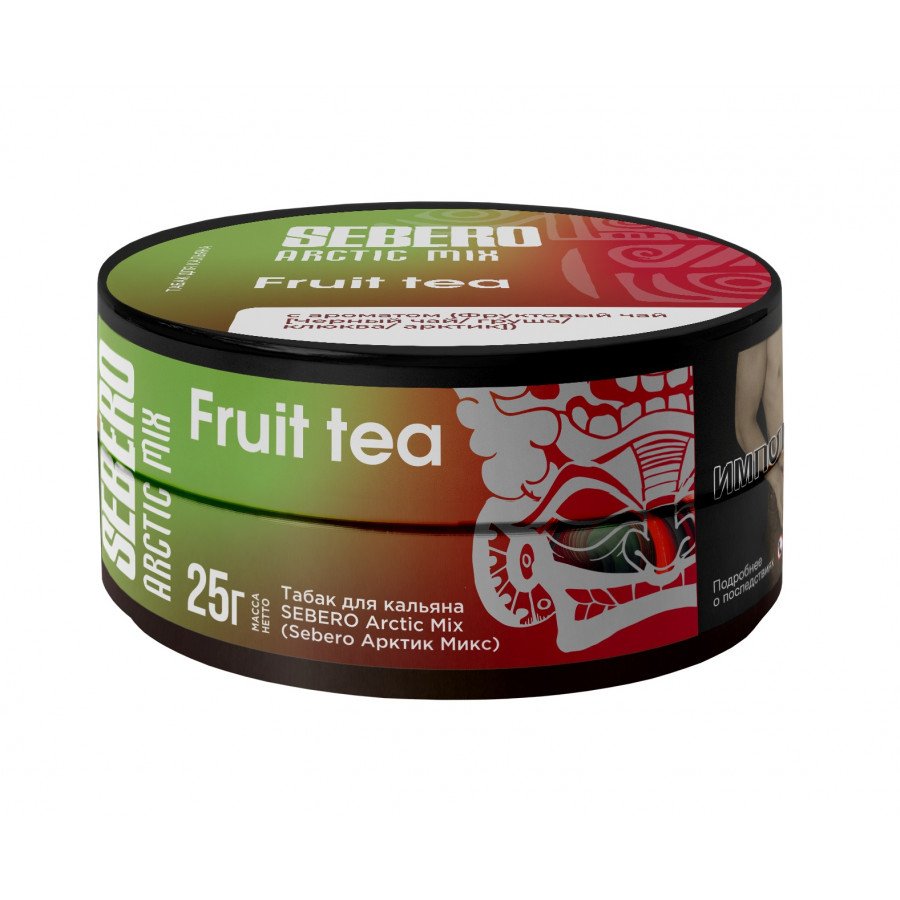 Фото и внешний вид — Табак для кальяна SEBERO 25г - Fruit Tea (Черный Чай, Груша, Клюква, Арктик)