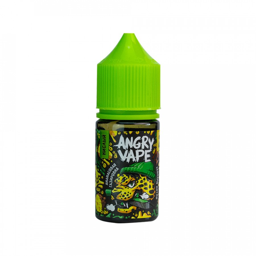 Фото и внешний вид — Жидкость ANGRY VAPE SALT - Леопард Пятно (Ананасовая Газировка) 30мл 20мг