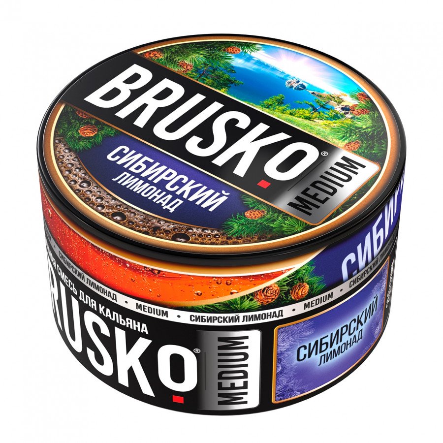 Фото и внешний вид — Смесь для кальяна BRUSKO 250г - Сибирский лимонад
