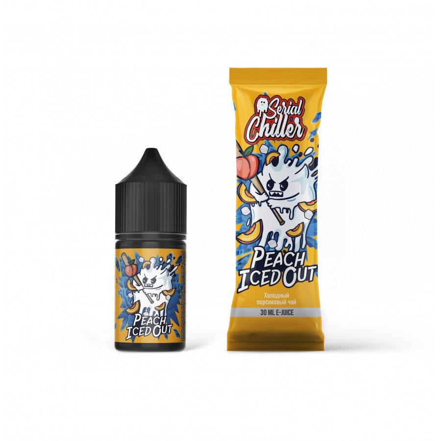 Фото и внешний вид — Жидкость SERIAL CHILLER SALT - Peach Iced Out (Холодный персиковый чай) 30мл 20мг