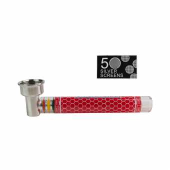 Трубка сувенирная 9,5см OSD-003/D&K8821D стекло/мет.чаша/сеточка в блистере