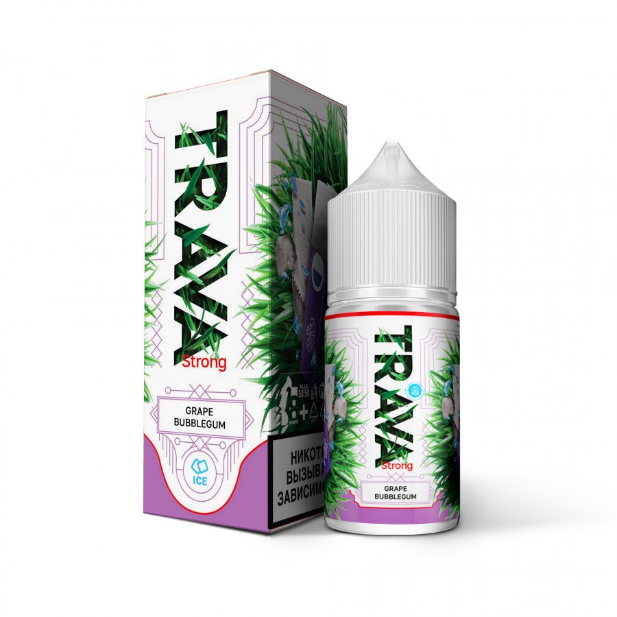 Фото и внешний вид — Жидкость TRAVA SALT - Grape Bubblegum (Виноградная жвачка) 30мл strong