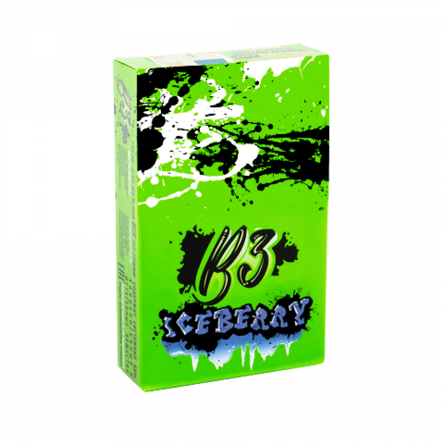 Фото и внешний вид — Табак для кальяна B3 - Ice Berry (Черника, мята) 50гр