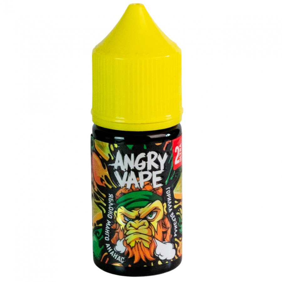 Фото и внешний вид — Жидкость ANGRY VAPE SALT - Горилла Верзила (Яблоко с манго и ананасом) 30мл strong