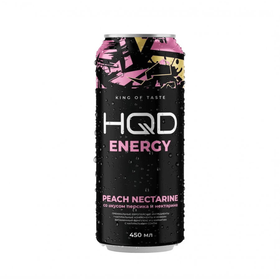 Фото и внешний вид — Энергетический напиток HQD Energy - Peach Nectarine (Персик Нектарин) 450мл