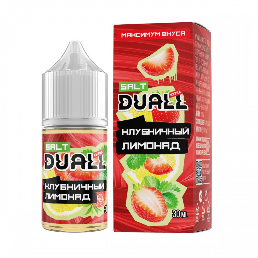Фото и внешний вид — Жидкость DUALL EXTRA SALT - Клубничный Лимонад 30мл 20мг