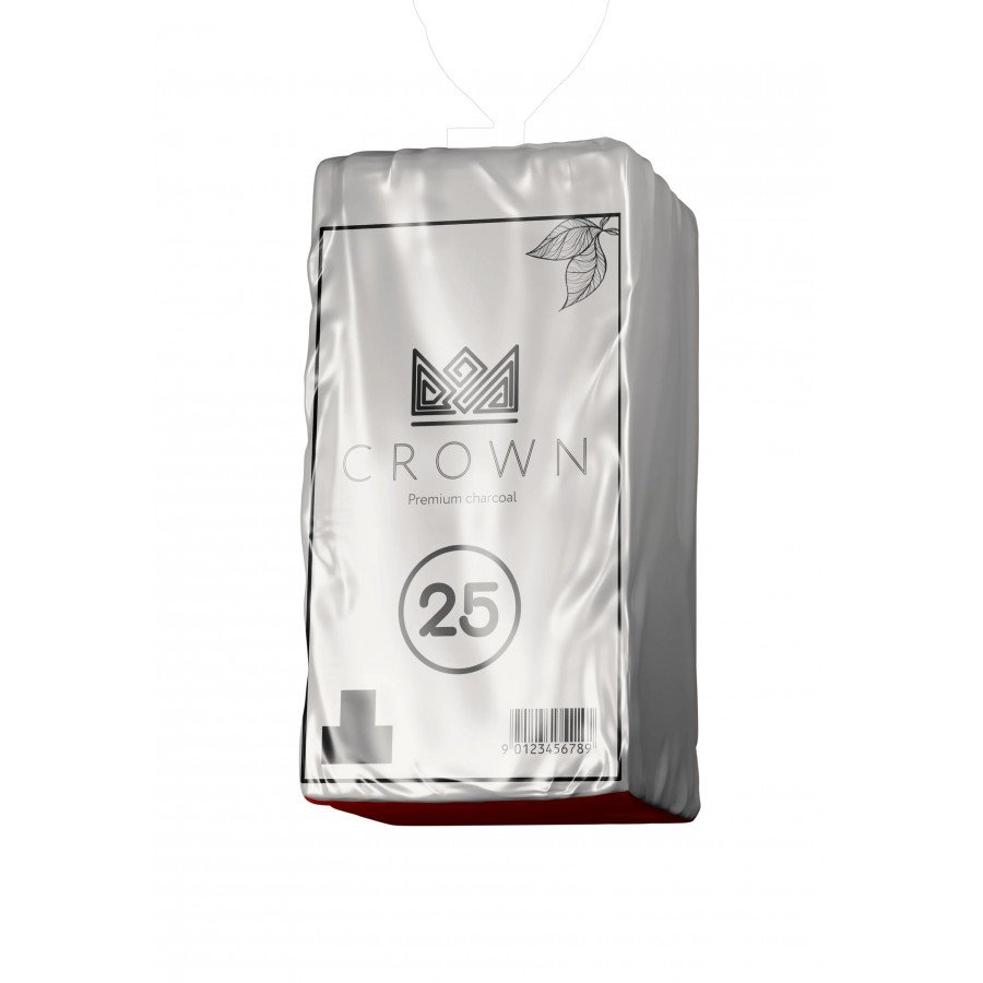 Фото и внешний вид — Уголь CROWN - Horeca (1кг 25мм 72шт)