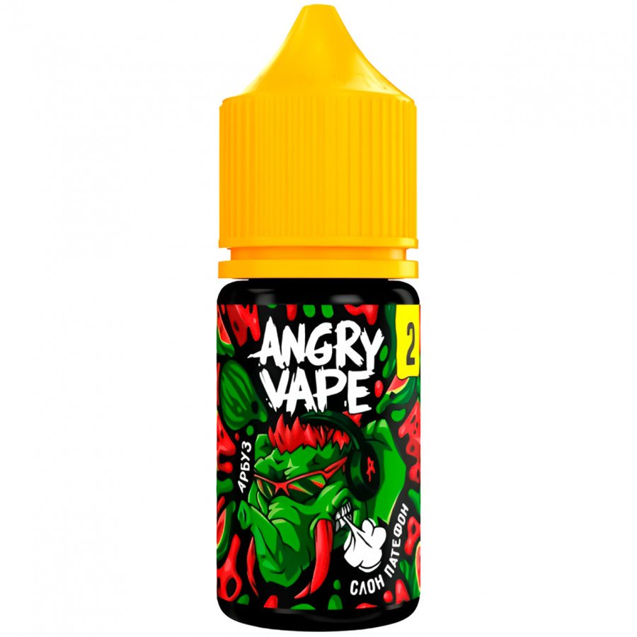 Фото и внешний вид — Жидкость ANGRY VAPE SALT - Слон Патефон (Арбуз) 30мл 20мг