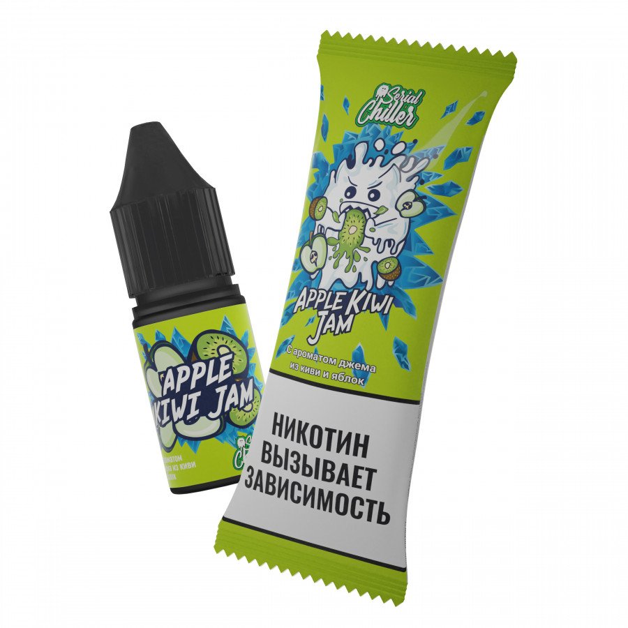 Фото и внешний вид — Жидкость SERIAL CHILLER SALT - Apple Kiwi Jam (Джем из киви и яблок) 10мл 15мг