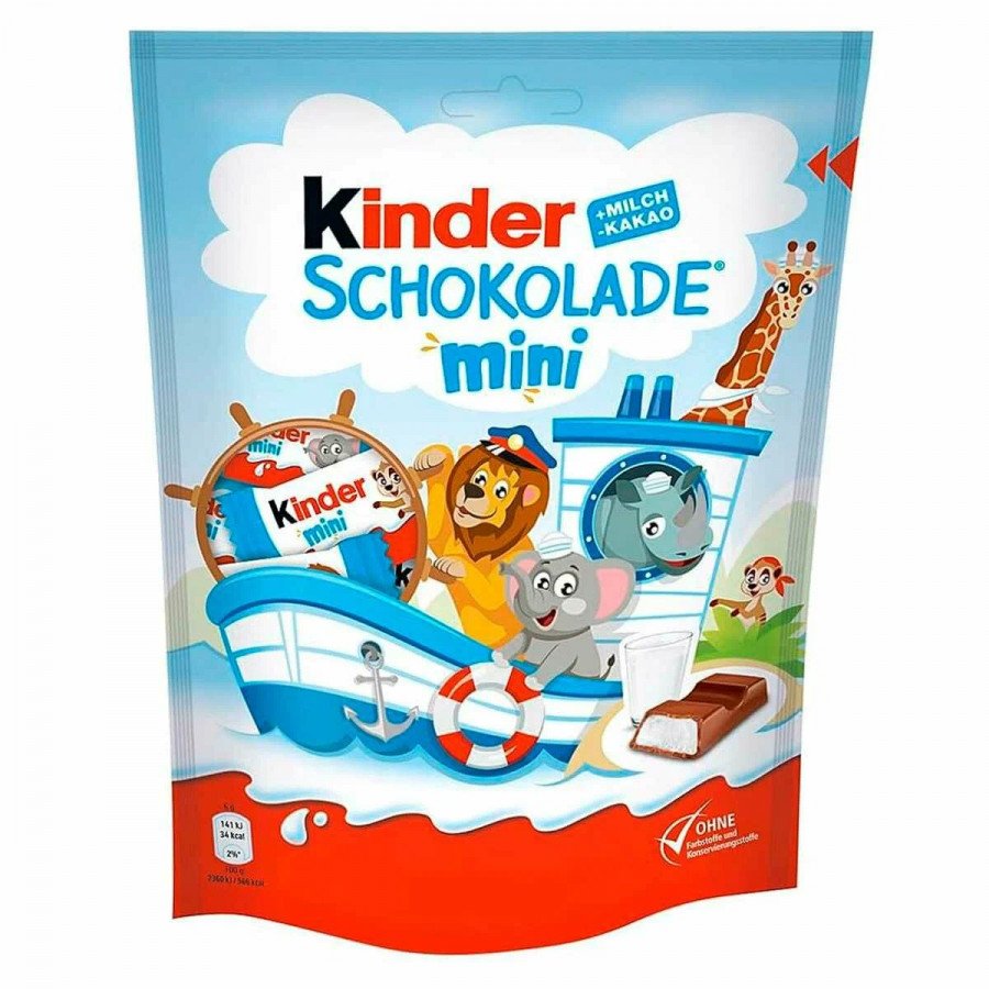 Фото и внешний вид — Kinder Chocolate Minis 120гр (Киндер Шоколад Мини) (16шт/уп) пакет