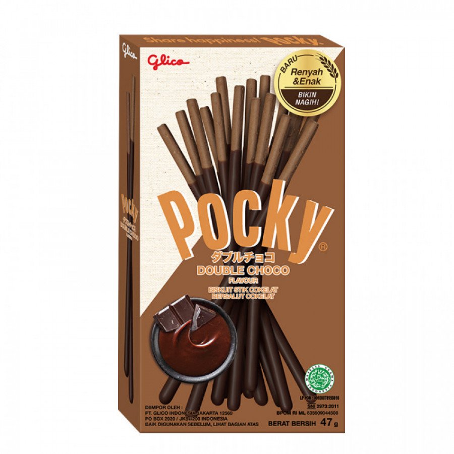 Фото и внешний вид — Бисквитные палочки Pocky Double Choco 47г (10шт/уп)