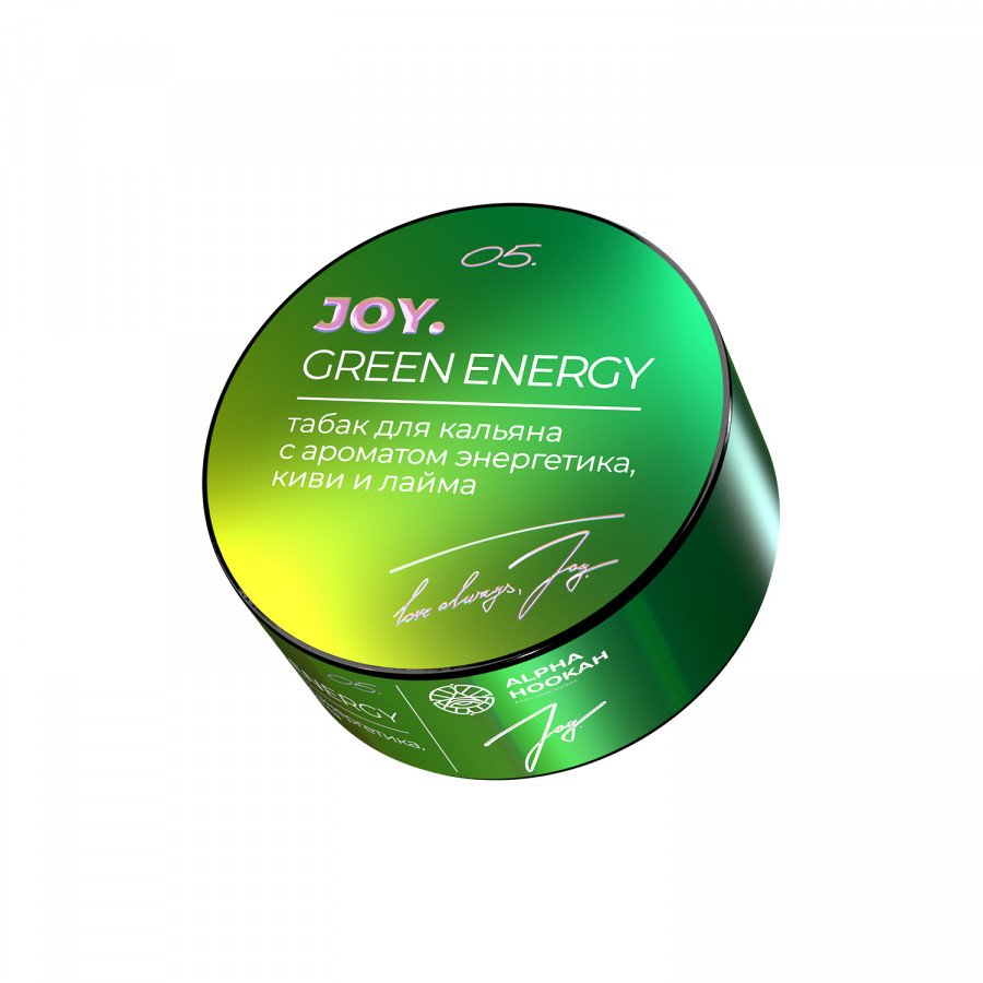 Фото и внешний вид — Табак для кальяна JOY 25г - Green Energy (Энергетик Киви Лайм)