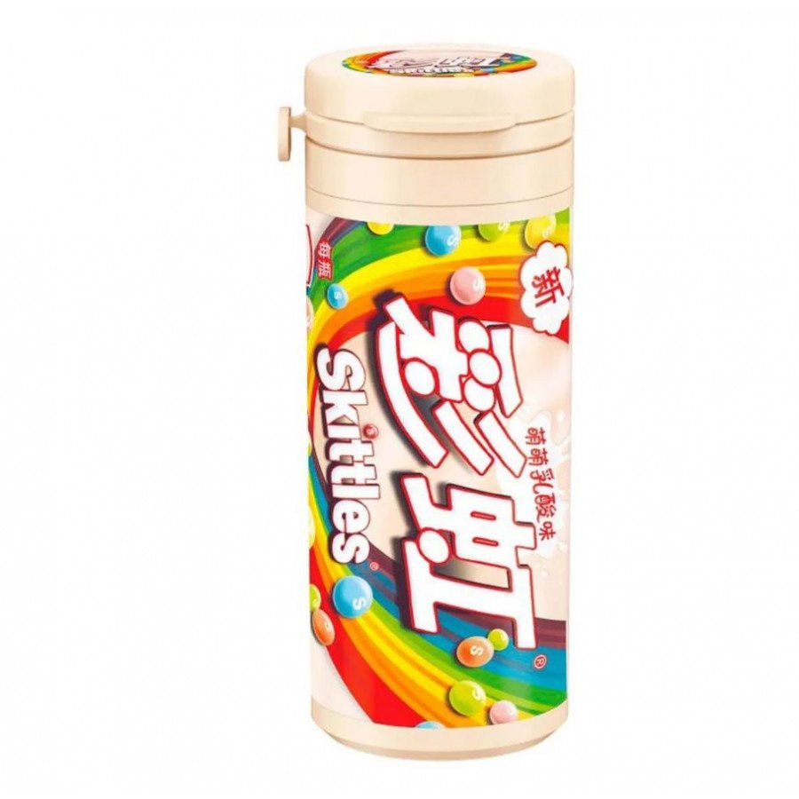 Фото и внешний вид — Скитлс Milk Sour в банке 30г (12шт/уп)*10