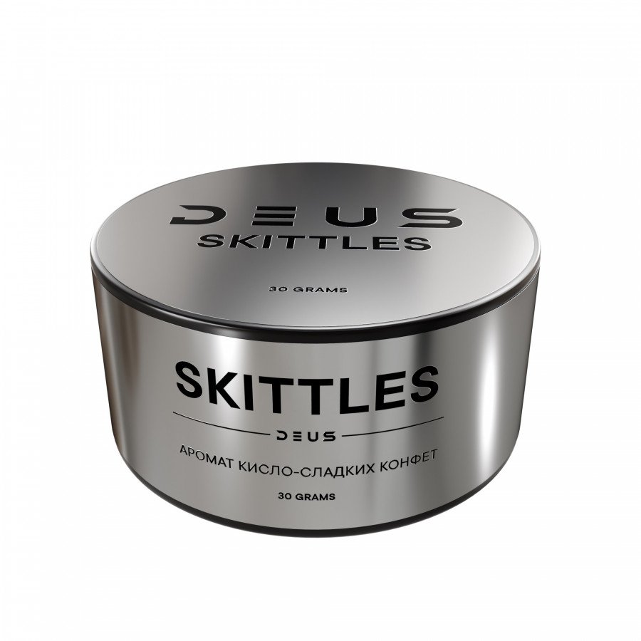 Фото и внешний вид — Табак для кальяна DEUS 30г - Skittles (Кисло-сладкие конфеты)