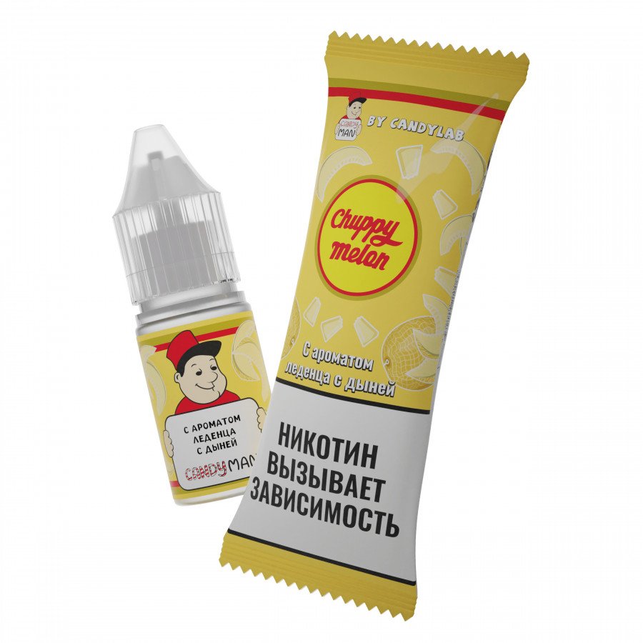 Фото и внешний вид — Жидкость CANDYMAN SALT - Chuppy Melon (Леденец с дыней) 10мл 15мг