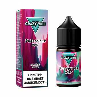 Жидкость CRAZY VIBE SALT - Bubble Gum Mint (Жвачка с Мятой) 30мл strong