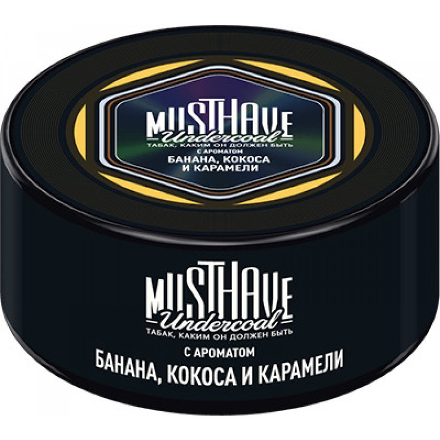 Фото и внешний вид — Табак для кальяна MUST HAVE 25г - с ароматом Банана Кокоса и Карамели
