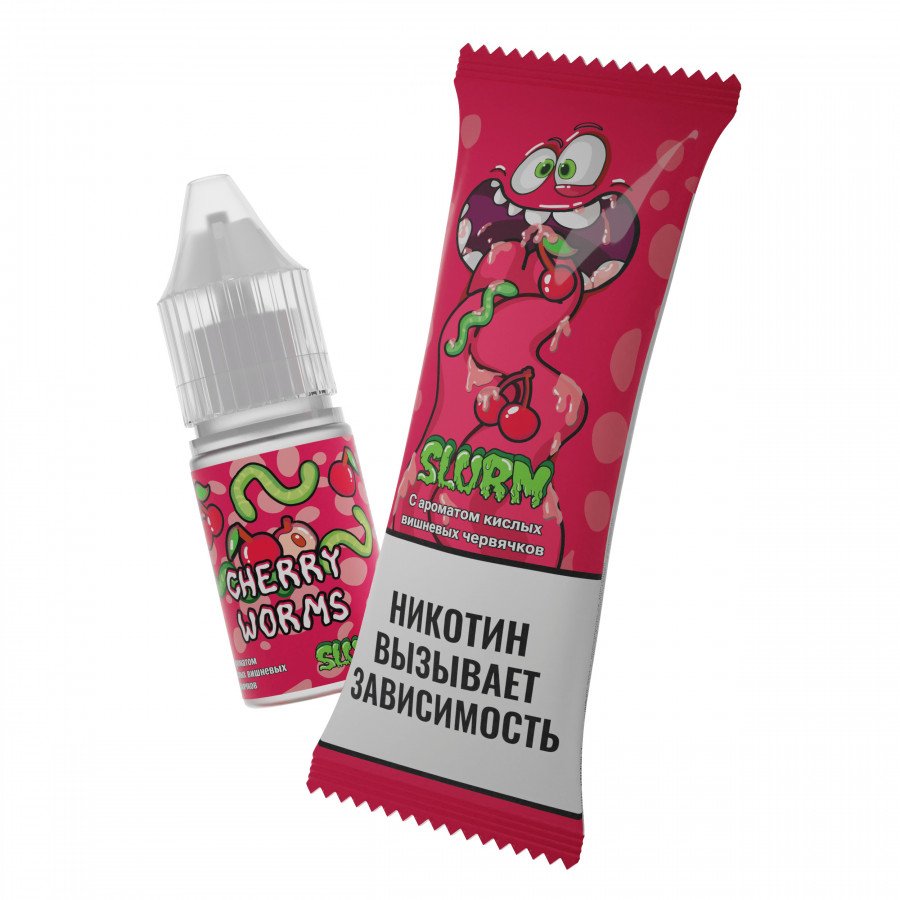 Фото и внешний вид — Жидкость SLURM SALT - Cherry Worms (Кислые вишневые леденцы) 10мл 15мг