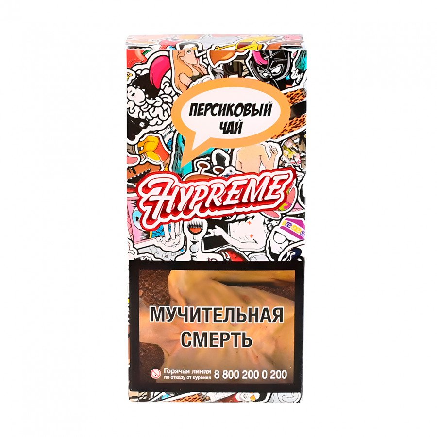Фото и внешний вид — Табак для кальяна HYPREME RED LINE 40г - Dirty P (Персиковый Чай)