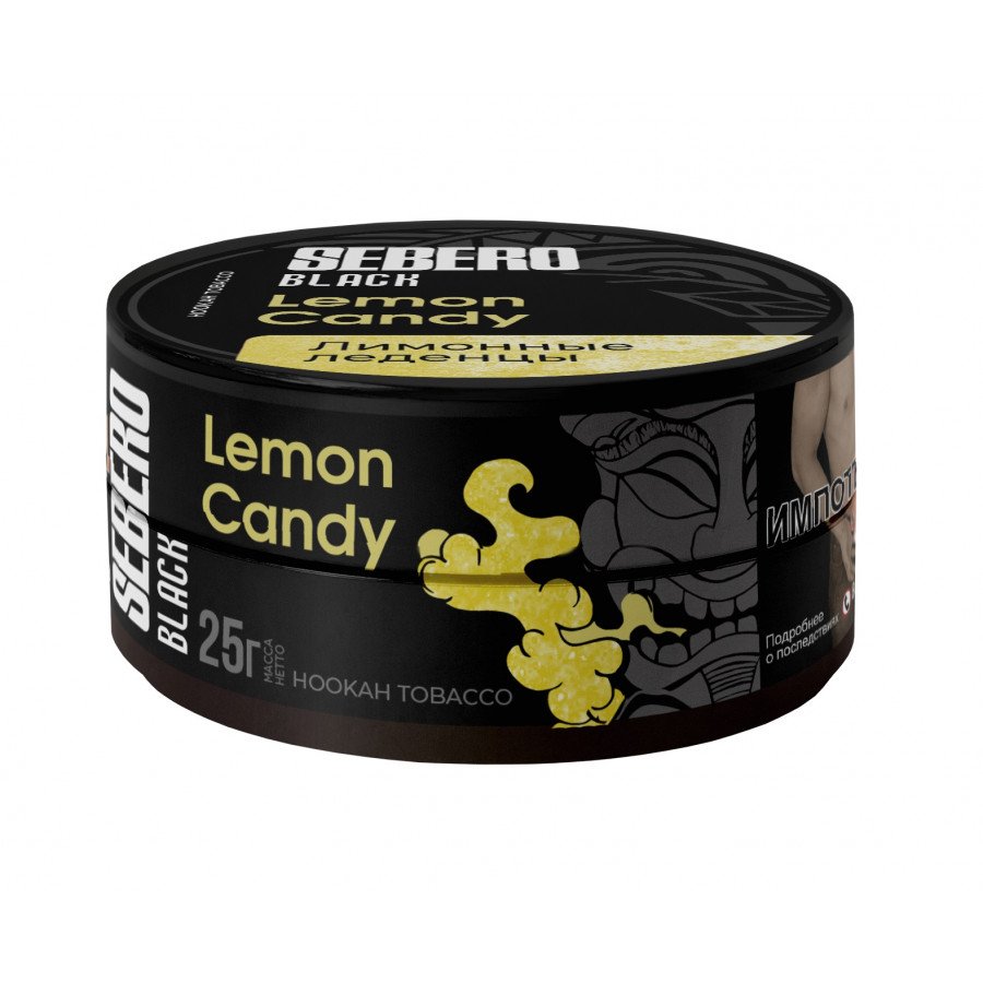 Фото и внешний вид — Табак для кальяна SEBERO BLACK 25г - Lemon Candy (Лимонные леденцы)
