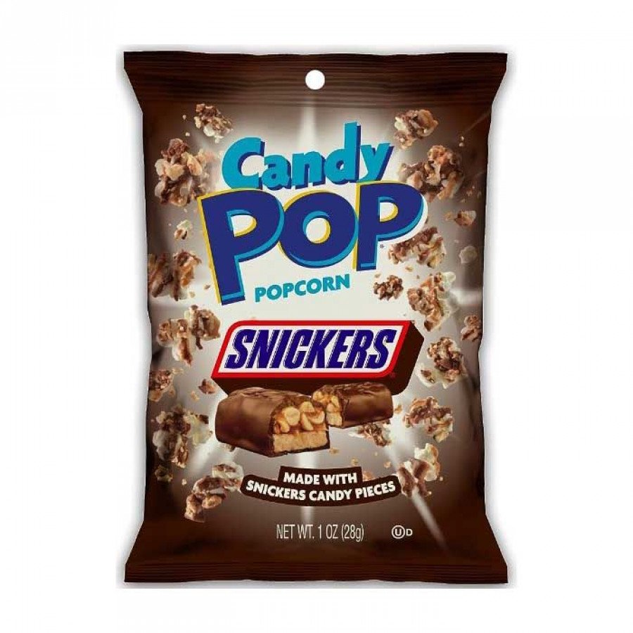 Фото и внешний вид — Попкорн Candy Pop Сникерс 28г (8шт/уп)