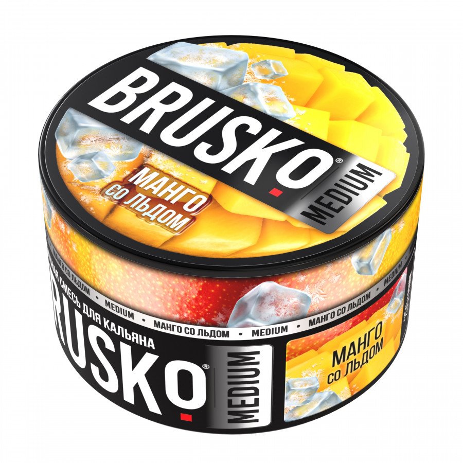 Фото и внешний вид — Смесь для кальяна BRUSKO 250г - Манго со льдом