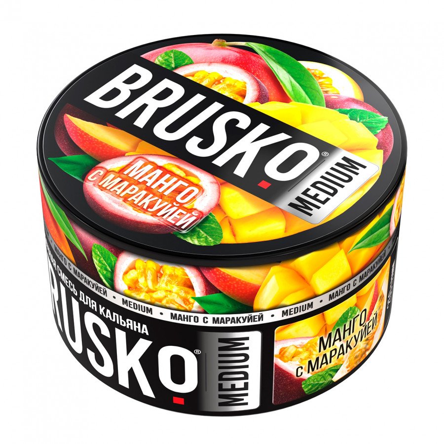 Фото и внешний вид — Смесь для кальяна BRUSKO 250г - Манго с маракуйей