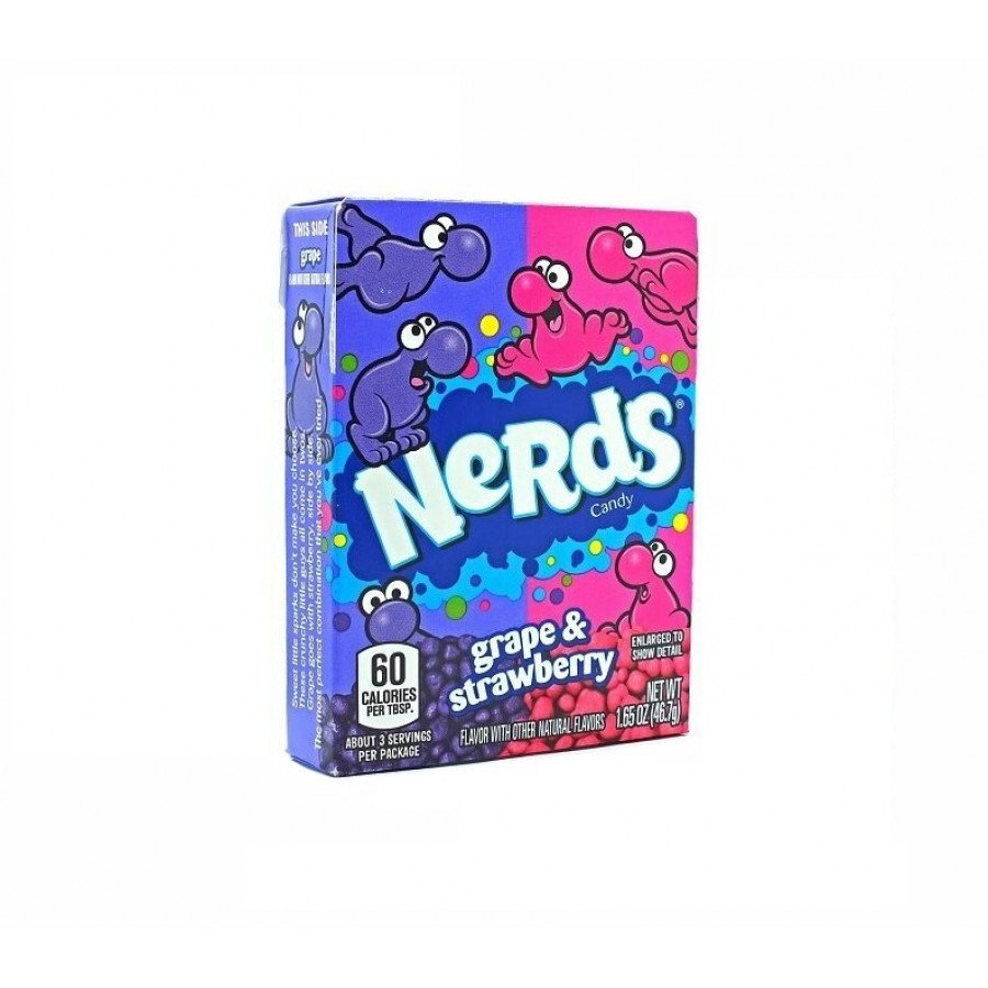 Фото и внешний вид — Конфеты Nerds - Виноград Клубника 46,7г (36шт/уп)