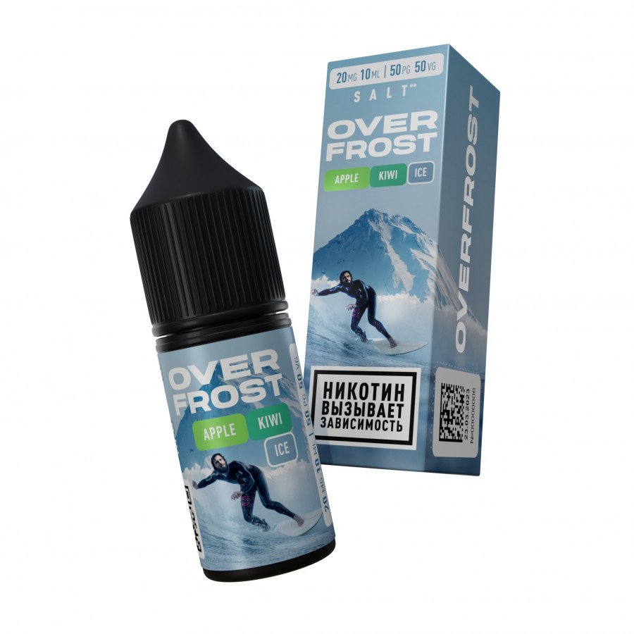 Фото и внешний вид — Жидкость OVERFROST SALT - Apple Kiwi Ice (Яблоко Киви Лед) 30мл 20мг