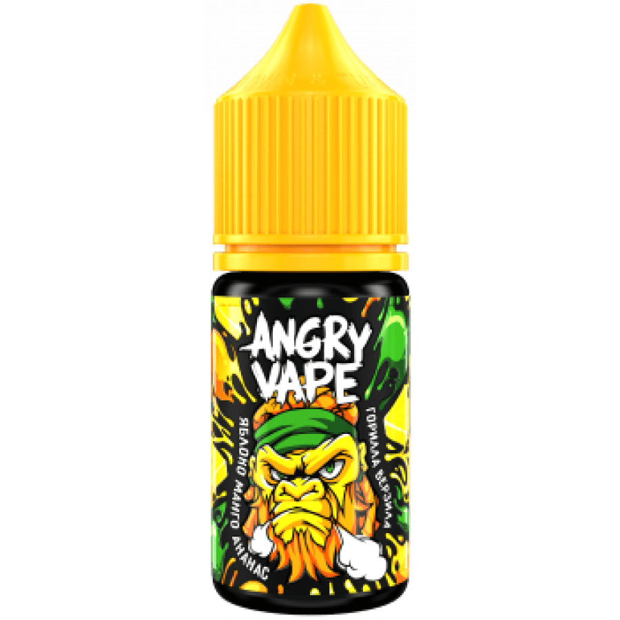 Фото и внешний вид — Жидкость ANGRY VAPE SALT - Горилла Верзила (Яблоко с манго и ананасом) 30мл 20мг