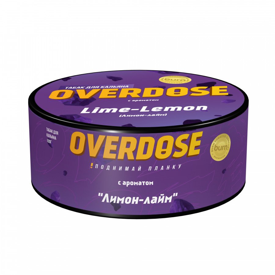 Фото и внешний вид — Табак для кальяна OVERDOSE 100г - Lime Lemon (Лимон лайм)