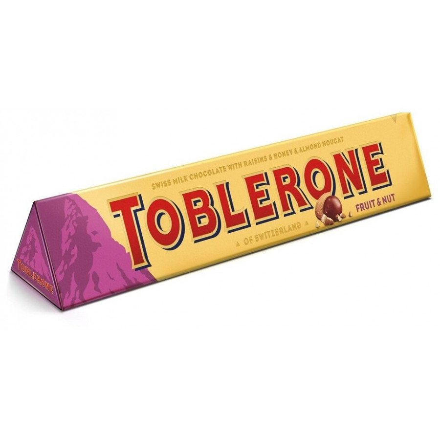 Фото и внешний вид — Toblerone Fruit & Nut (Молочный шоколад Тоблерон Фрут&Нат) 100г (20шт/уп)