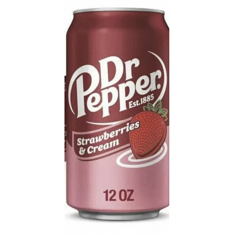 Фото и внешний вид — Dr. Pepper Strawberries&Cream (Др.Пеппер Клубничный Крем) 355мл