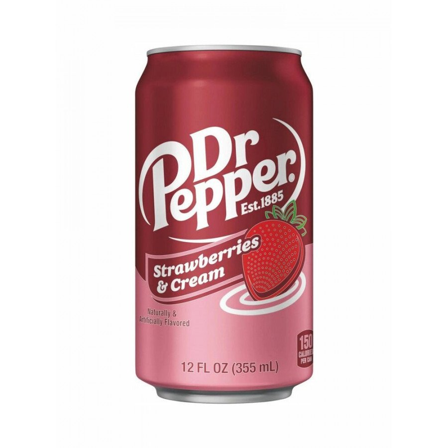 Фото и внешний вид — Dr. Pepper Strawberries&Cream (Др.Пеппер Клубничный Крем) 355мл