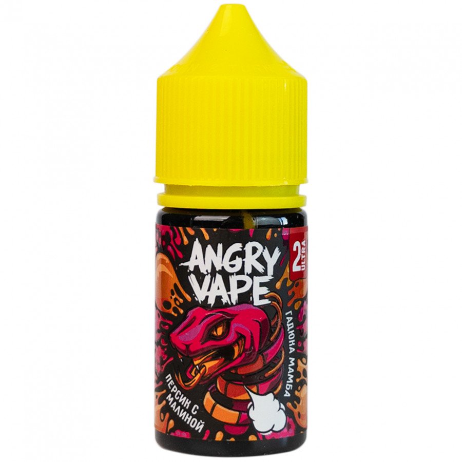 Фото и внешний вид — Жидкость ANGRY VAPE SALT - Гадюка Мамба (Персик с Малиной) 30мл strong