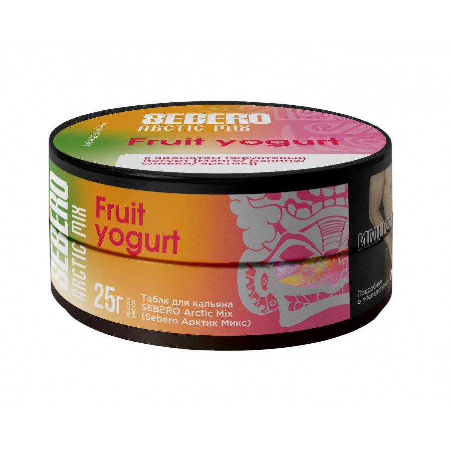 Фото и внешний вид — Табак для кальяна SEBERO 25г - Fruit Yogurt (Манго, малина, сливки, арктик)