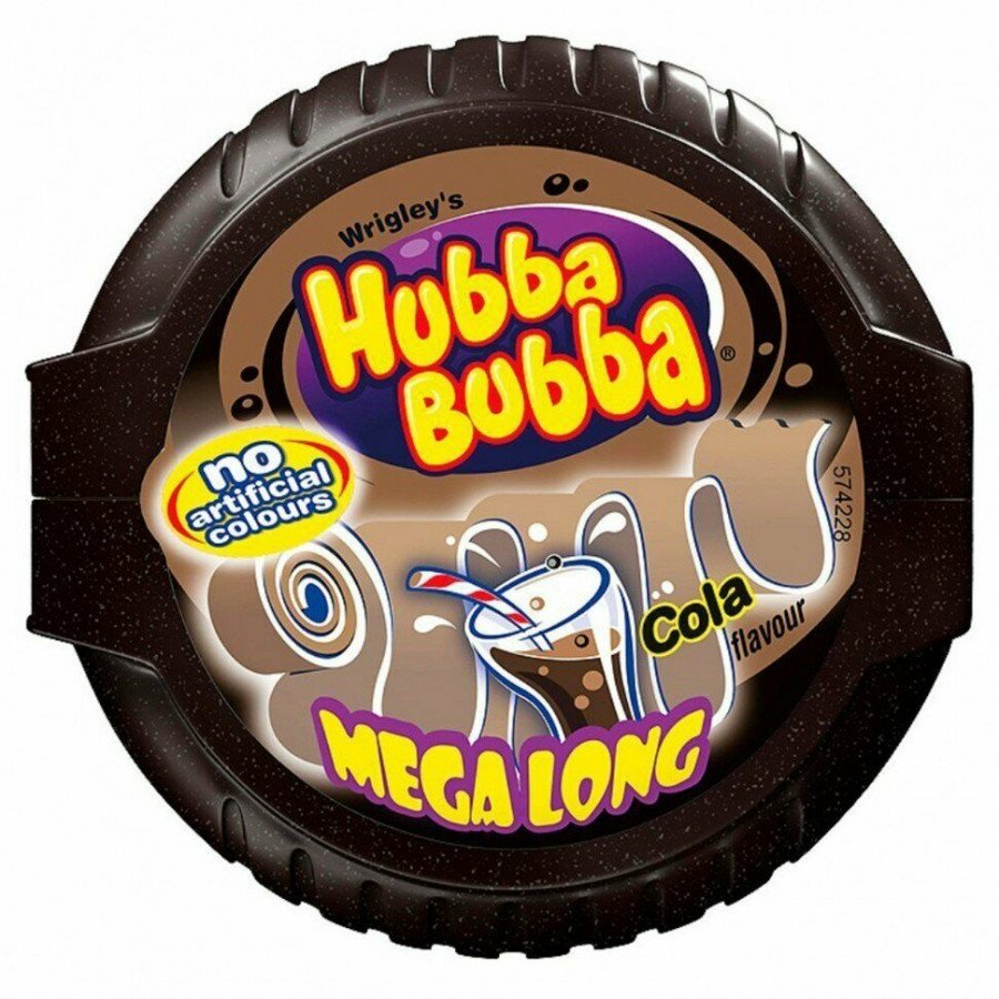 Фото и внешний вид — Жев. резинка Hubba Bubba Mega Long Cola 56гр (12шт/уп)