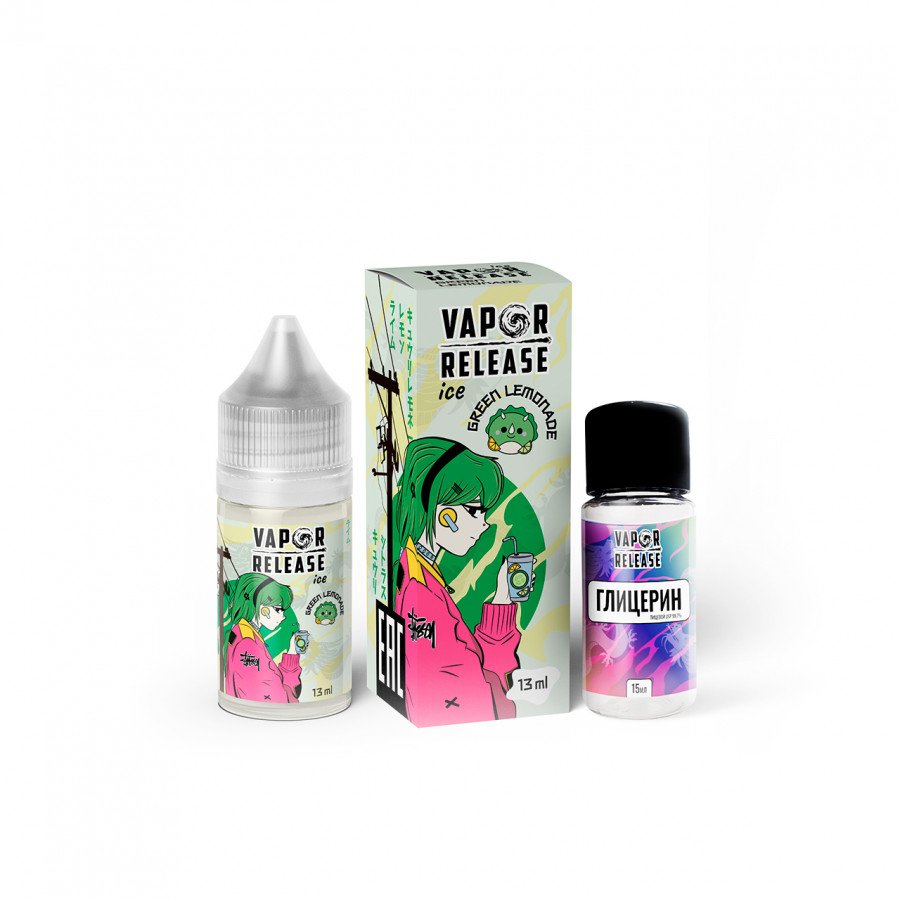 Фото и внешний вид — Конструктор VAPOR RELEASE - Green Lemonade (Огуречный Лимонад Лимон Лайм) 30мл 0мг