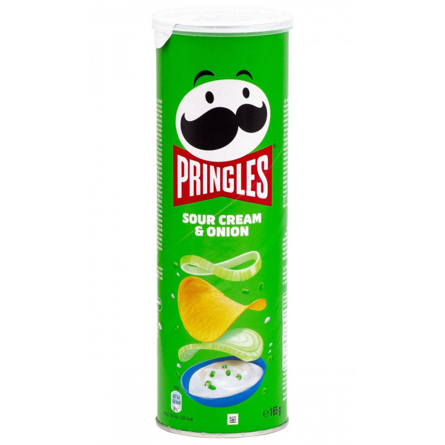 Фото и внешний вид — Pringles Sour Cream&Onion (Принглс Сметана и Лук) 165г (19шт/уп)