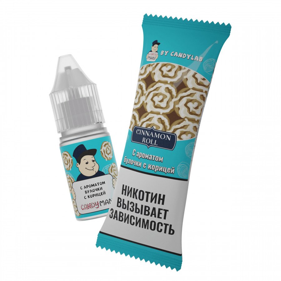 Фото и внешний вид — Жидкость CANDYMAN SALT - Cinnamon Roll (Булочка с корицей) 10мл 15мг