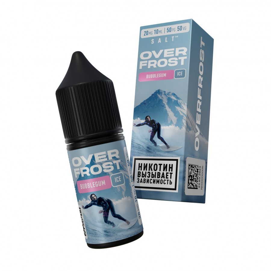 Фото и внешний вид — Жидкость OVERFROST SALT - Bubblegum Ice (Жвачка Лед) 30мл 20мг
