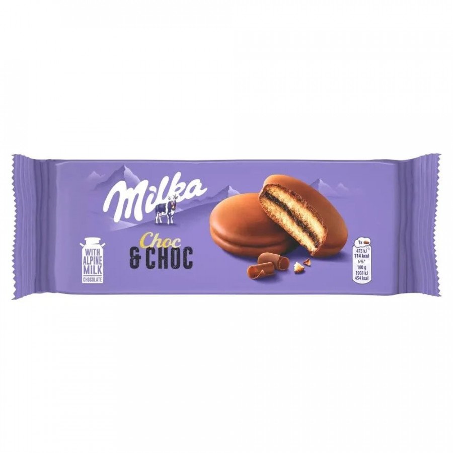 Фото и внешний вид — Бисквит Milka Choc&Choc 150г (12шт/уп)