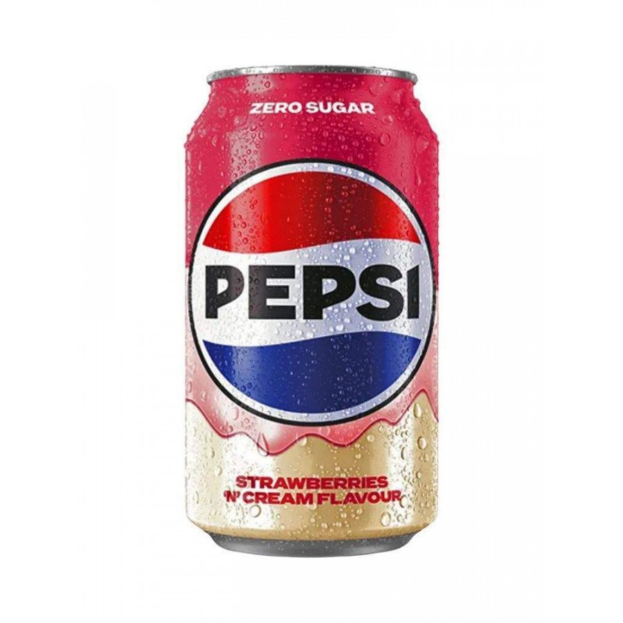 Фото и внешний вид — Pepsi Strawberry and Cream Zero Sugar 330мл